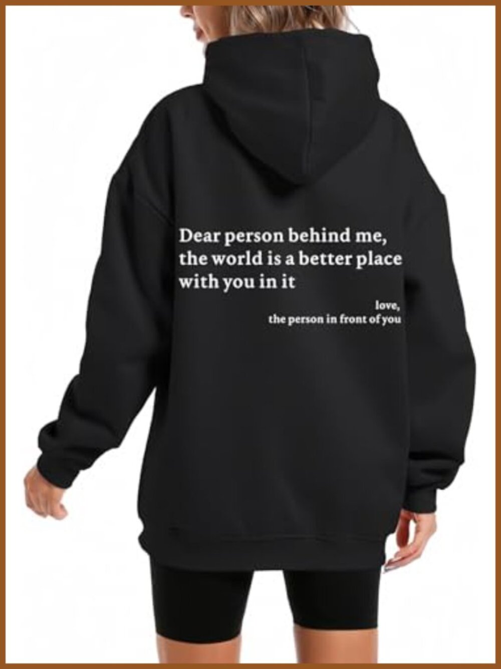 Oversized Graphic Hoodie Dear Person Behind Me You Are Enough Sweatshirt